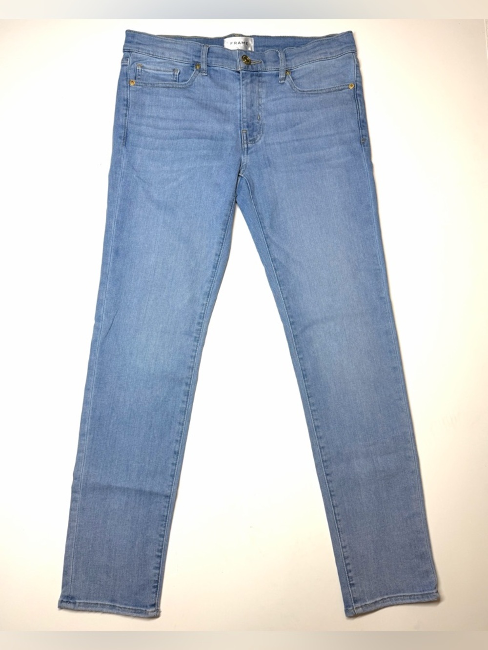 FRAME Women’s Light Wash Stretch Skinny Jeans Size- 27